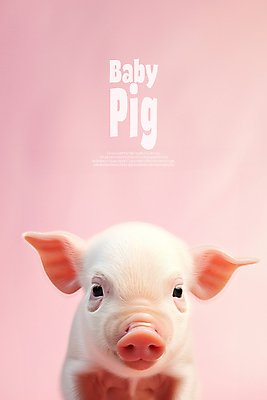 PSD 동물 편집이미지 한마리 분홍색 사람없음 돼지 아기돼지 카피스페이스 이미지편집 1 새끼 컬러 포유류 공백 파일형식