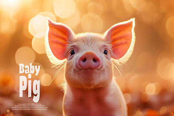 PSD 동물 편집이미지 한마리 사람없음 돼지 보케 빛망울 아기돼지 카피스페이스 이미지편집 1 새끼 포유류 빛 공백 파일형식