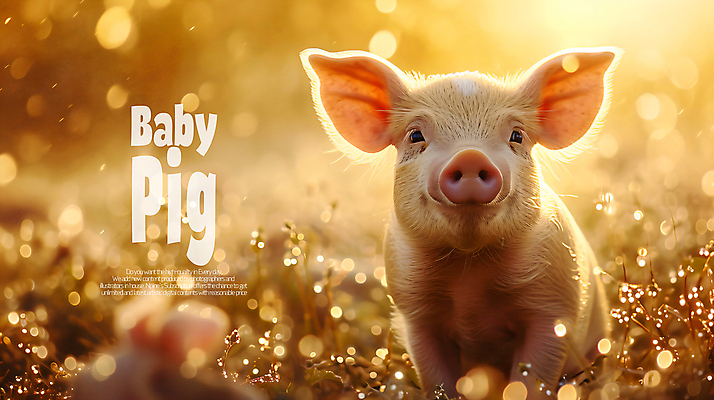PSD 동물 편집이미지 한마리 꽃밭 사람없음 돼지 보케 아기돼지 카피스페이스 이미지편집 1 꽃 새끼 포유류 공백 파일형식