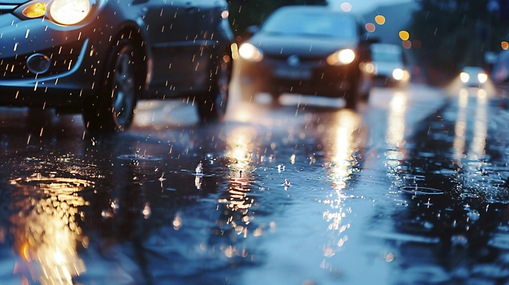 JPG 편집이미지 도로 자동차 사람없음 반사 드라이브 운전 비 전조등 디지털합성 장마 편집실사 AI포토 AI콘텐츠 자연요소 길 육상교통 교통시설 모션 날씨 조명 비_날씨 CG 파일형식