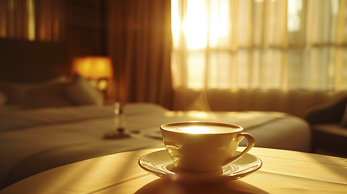 JPG 편집이미지 라이프스타일 커피 여행 호텔 휴식 사람없음 여름휴가 햇빛 침대 커피잔 디지털합성 힐링 호캉스 편집실사 AI포토 AI콘텐츠 음료 가구 컨셉 숙소 휴가 잔 생활 바캉스 태양 CG 파일형식 여름_계절