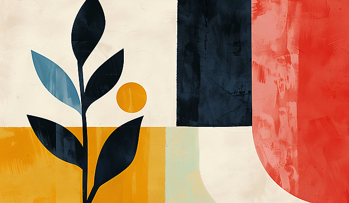 JPG 백그라운드 잎 일러스트 사람없음 그래픽 심플 미니멀 국내일러스트 AI일러스트 AI콘텐츠 식물 파일형식