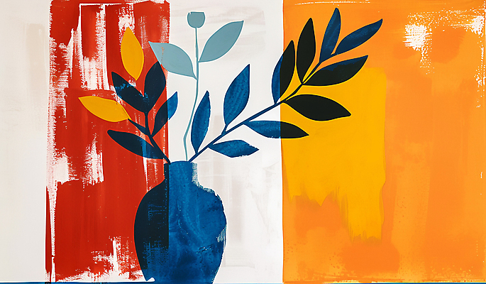 JPG 화분 백그라운드 잎 일러스트 사람없음 그래픽 심플 미니멀 국내일러스트 AI일러스트 AI콘텐츠 식물 파일형식