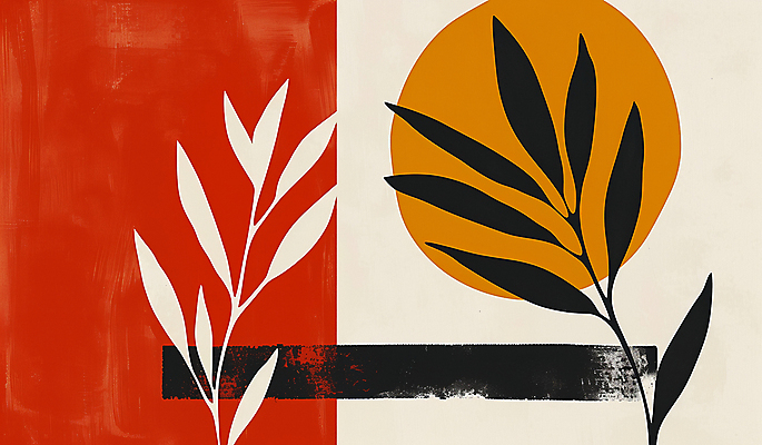 JPG 백그라운드 잎 일러스트 사람없음 그래픽 심플 미니멀 국내일러스트 AI일러스트 AI콘텐츠 식물 파일형식