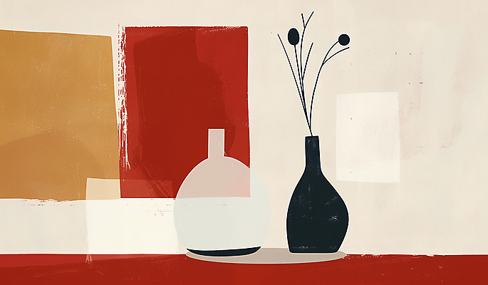 JPG 식물 화분 백그라운드 일러스트 사람없음 그래픽 심플 미니멀 국내일러스트 AI일러스트 AI콘텐츠 파일형식