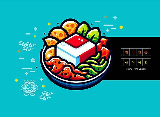 전통 한식 음식 일러스트 한국 사람없음 전통음식 두부김치 국내일러스트 AI파일 아시아 김치 파일형식 벡터