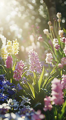 JPG 편집이미지 꽃 꽃밭 자연 휴식 풍경 사람없음 햇빛 정원 봄 편집실사 AI포토 AI콘텐츠 식물 계절 컨셉 태양 CG 생태계 파일형식