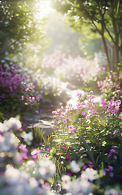 JPG 편집이미지 꽃 꽃밭 자연 휴식 풍경 사람없음 햇빛 정원 봄 편집실사 AI포토 AI콘텐츠 식물 계절 컨셉 태양 CG 생태계 파일형식