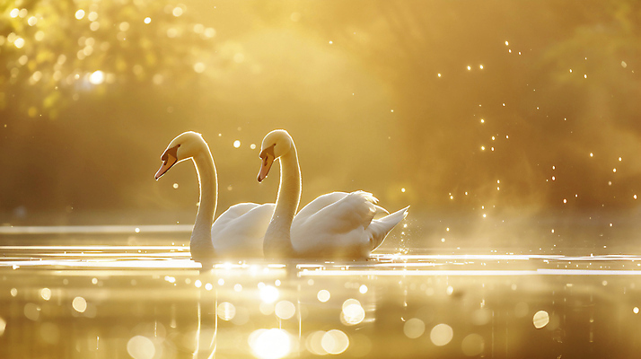 JPG 나무 편집이미지 호수 두마리 풍경 사람없음 빛 반사 수면 편안함 합성 백조 이미지 편집실사 AI포토 AI콘텐츠 식물 2 조류 물 감각 CG 파일형식