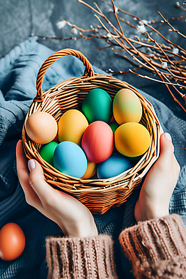 JPG 편집이미지 손 기독교 백그라운드 들기 신체부위 바구니 부활절계란 편집실사 AI인물포토 AI콘텐츠 종교 모션 부활절 사람 계란 CG 파일형식 AI포토