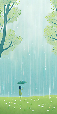 JPG 전신 나무 식물 구름 여자 꽃 어린이 백그라운드 일러스트 우산 하늘 날씨 한명 들기 사람 풍경 소녀 잔디 초록색 봄 봄비 비 감성 흐림 소녀한명만 국내일러스트 AI일러스트 AI콘텐츠 자연요소 1 계절 컬러 컨셉 모션 비_날씨 여자한명만 소녀만 파일형식