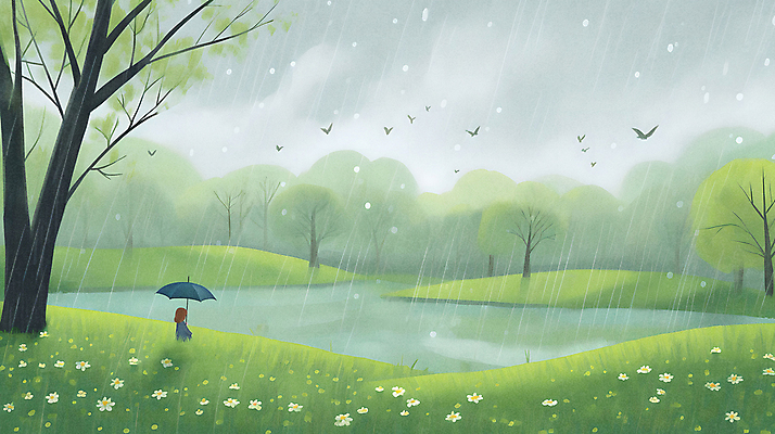 JPG 나무 구름 여자 꽃 어린이 백그라운드 일러스트 우산 하늘 날씨 한명 들기 사람 풍경 소녀 잔디 초록색 봄 봄비 비 감성 흐림 소녀한명만 국내일러스트 AI일러스트 AI콘텐츠 자연요소 식물 1 계절 컬러 컨셉 모션 비_날씨 여자한명만 소녀만 파일형식