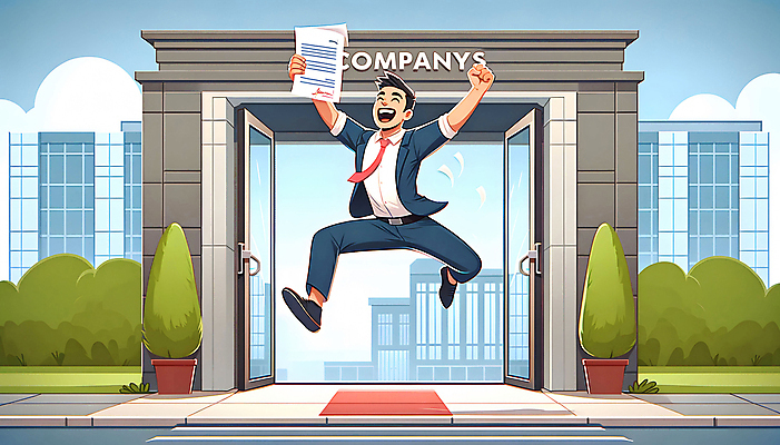 JPG 남자 일러스트 비즈니스 성공 한명 정장 성인 사무실 점프 만세 구직 면접 문서 사원증 채용 취업문 성인남자한명만 국내일러스트 AI일러스트 AI콘텐츠 1 옷 컨셉 모션 사람 남자한명만 성인남자만 파일형식