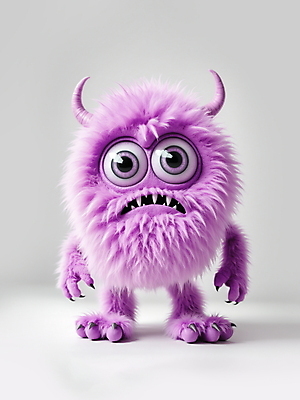 JPG 전신 편집이미지 캐릭터 한마리 털 뿔 사람없음 귀여움 보라색 디지털합성 애니메이션 몬스터 편집소스 이미지편집 편집실사 AI컴퓨터그래픽 AI콘텐츠 1 컬러 컨셉 CG 파일형식