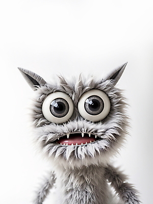 JPG 편집이미지 캐릭터 한마리 털 뿔 사람없음 귀여움 회색 디지털합성 애니메이션 몬스터 편집소스 이미지편집 편집실사 AI컴퓨터그래픽 AI콘텐츠 1 컬러 컨셉 CG 파일형식