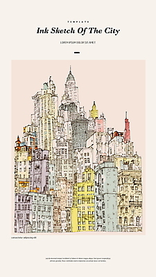 PSD 일러스트 잉크 빌딩 사람없음 건물 펜 고층빌딩 도시 스케치 그림 드로잉 국내일러스트 건축물 미술 필기구 파일형식