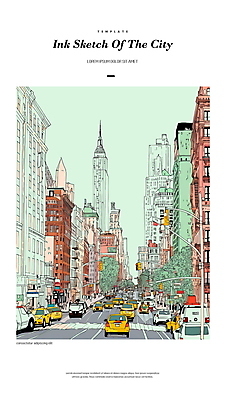 PSD 도로 일러스트 거리 잉크 빌딩 사람없음 건물 펜 도시 스케치 그림 드로잉 국내일러스트 건축물 길 교통시설 미술 필기구 파일형식