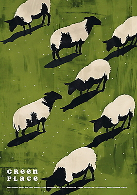 PSD 여러마리 일러스트 자연 초원 사람없음 초록색 하이앵글 목초지 목장 양 국내일러스트 뷰포인트 컬러 다수 포유류 생태계 파일형식 초원_자연