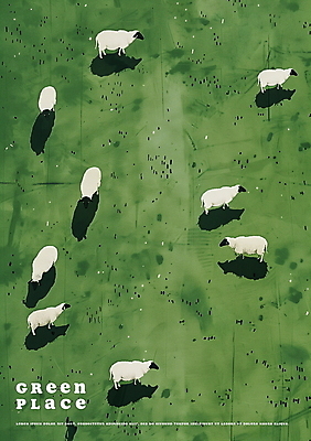 PSD 여러마리 일러스트 자연 초원 사람없음 초록색 하이앵글 목초지 목장 양 국내일러스트 뷰포인트 컬러 다수 포유류 생태계 파일형식 초원_자연