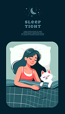 여자 일러스트 베개 휴식 함께함 한명 성인 일상 파란색 눕기 평화 이불 침대 잠 야간 초승달 숙면 성인여자한명만 반려묘 국내일러스트 AI파일 자연요소 1 컬러 가구 컨셉 침구 모션 사람 라이프 반려동물 고양이 달 여자한명만 성인여자만 파일형식 벡터