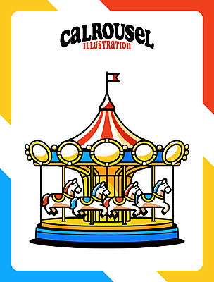 일러스트 지붕 조명 사람없음 컬러풀 사각형 깃발 기둥 회전목마 국내일러스트 AI파일 도형 건축 컬러 놀이기구 파일형식 벡터