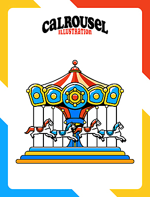 일러스트 전구 지붕 조명 사람없음 컬러풀 사각형 기둥 회전목마 국내일러스트 AI파일 도형 건축 컬러 놀이기구 파일형식 벡터