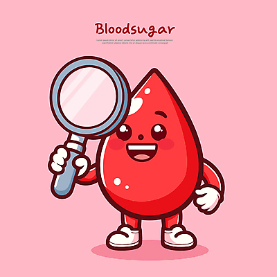 캐릭터 일러스트 의학 돋보기 건강 들기 사람없음 빨간색 혈액 적혈구 당뇨병 혈당 일러캐릭터 AI파일 컬러 모션 질병 혈구 파일형식 벡터