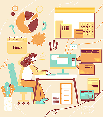 전신 PSD 여자 화분 선 말풍선 의자 일러스트 창문 한명 빌딩 성인 모니터 주황색 달력 업무 직장인 원형 이메일 느낌표 전화기 책상 서랍장 열정 원그래프 채팅 성인여자한명만 국내일러스트 도형 직업 1 기호 감정 컬러 가구 그래프 사람 건물 컴퓨터 작업 여자한명만 성인여자만 파일형식