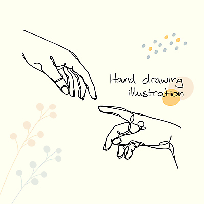 손 선 라인일러스트 일러스트 손가락 신체부위 연결 손그림 드로잉 국내일러스트 AI파일 미술 사람 파일형식 벡터