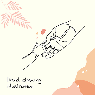 손 선 라인일러스트 일러스트 신체부위 손잡기 아기 신생아 손그림 드로잉 국내일러스트 AI파일 모션 미술 사람 파일형식 벡터