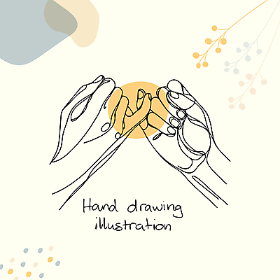 손 선 라인일러스트 일러스트 신체부위 약속 손그림 드로잉 걸기 국내일러스트 AI파일 모션 미술 사람 파일형식 벡터
