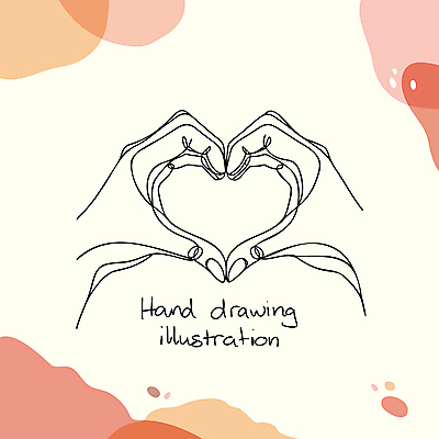 손 선 라인일러스트 일러스트 사랑 신체부위 하트 손그림 드로잉 손하트 국내일러스트 AI파일 모양 감정 미술 사람 손짓 파일형식 벡터