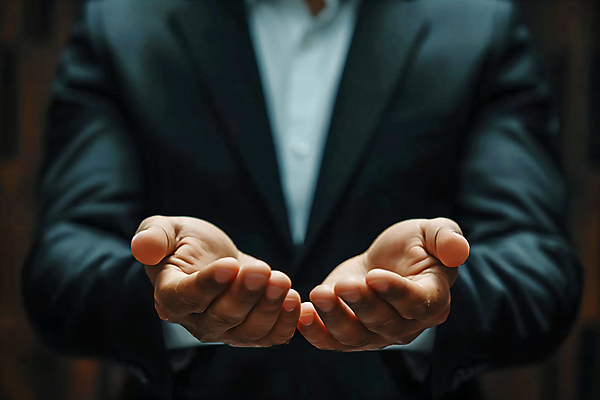 JPG 편집이미지 남자 한명 정장 상반신 성인 비즈니스맨 손내밀기 손모으기 성인남자한명만 편집실사 AI인물포토 AI콘텐츠 1 옷 비즈니스 사람 손짓 직장인 CG 남자한명만 성인남자만 파일형식 AI포토