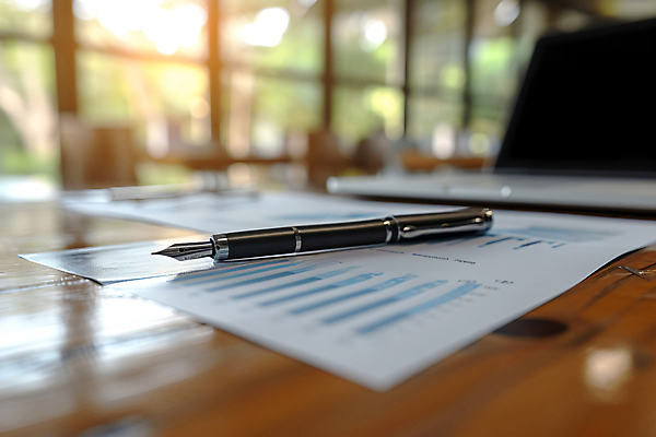 JPG 편집이미지 그래프 사람없음 빛 펜 만년필 자료 계약 사인 문서 계약서 편집실사 AI포토 AI콘텐츠 비즈니스 필기구 CG 파일형식