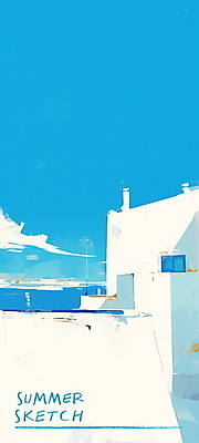 PSD 여행 하늘색 일러스트 휴가 풍경 사람없음 건물 여름 햇빛 지중해 국내일러스트 건축물 계절 바다 파란색 태양 파일형식