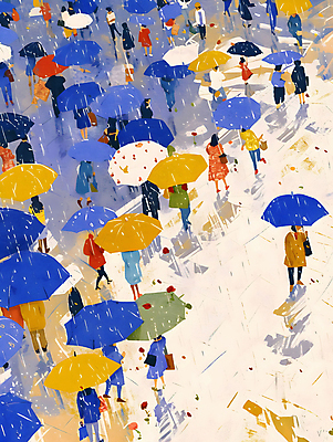 JPG 나무 여자 남자 백그라운드 일러스트 우산 나뭇잎 거리 풍경 여러명 성인 컬러풀 걷기 봄비 거친 군중 가득함 디지털합성 그림 질감 성인만 국내일러스트 AI일러스트 AI콘텐츠 식물 컬러 다수 잎 모션 사람 봄 비_날씨 파일형식