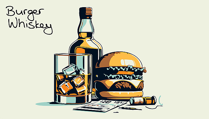 음료 술잔 일러스트 술병 잔 사람없음 얼음 햄버거 알코올 복고 영수증 위스키 국내일러스트 AI파일 자연요소 식기 병_용기 주류 패스트푸드 금융 파일형식 벡터