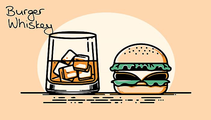 음료 술잔 일러스트 잔 주류 사람없음 얼음 햄버거 알코올 복고 위스키 국내일러스트 AI파일 자연요소 식기 패스트푸드 파일형식 벡터