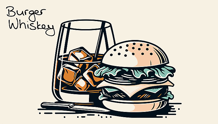 음료 술잔 일러스트 잔 주류 사람없음 얼음 햄버거 알코올 복고 위스키 국내일러스트 AI파일 자연요소 식기 패스트푸드 파일형식 벡터