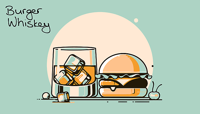 음료 술잔 일러스트 잔 주류 사람없음 얼음 햄버거 알코올 복고 위스키 국내일러스트 AI파일 자연요소 식기 패스트푸드 파일형식 벡터