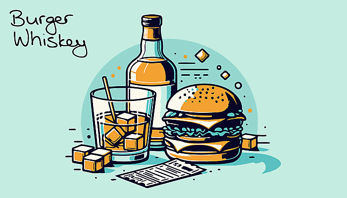 음료 술잔 일러스트 술병 잔 사람없음 얼음 햄버거 알코올 복고 영수증 위스키 국내일러스트 AI파일 자연요소 식기 병_용기 주류 패스트푸드 금융 파일형식 벡터