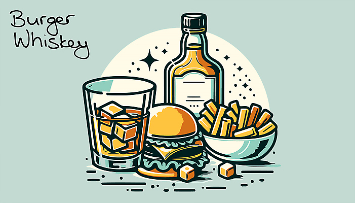 음료 술잔 일러스트 술병 잔 사람없음 반짝임 얼음 감자튀김 햄버거 알코올 복고 위스키 국내일러스트 AI파일 자연요소 식기 모션 병_용기 감자 주류 패스트푸드 튀김 파일형식 벡터