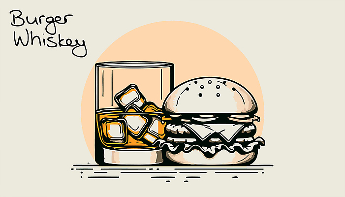 음료 술잔 일러스트 잔 주류 사람없음 얼음 햄버거 알코올 복고 위스키 국내일러스트 AI파일 자연요소 식기 패스트푸드 파일형식 벡터