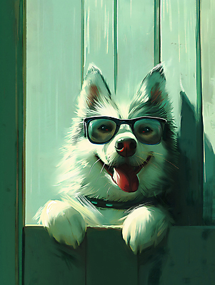 JPG 편집이미지 한마리 반려견 창문 털 웃음 사람없음 선글라스 햇빛 귀여움 강아지 디지털합성 목줄 멋쟁이 편집소스 이미지편집 편집실사 AI컴퓨터그래픽 AI콘텐츠 1 안경 컨셉 표정 반려동물 태양 개 CG 파일형식 반려용품