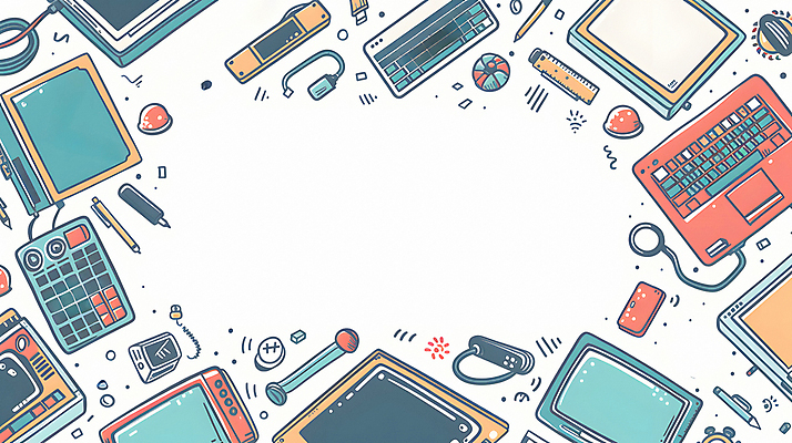 JPG 교육 일러스트 수업 프레임 사람없음 펜 모니터 키보드 디지털합성 카피스페이스 국내일러스트 AI일러스트 AI콘텐츠 컴퓨터 필기구 공백 파일형식