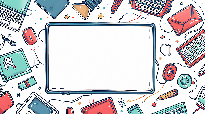 JPG 교육 일러스트 수업 프레임 사람없음 노트북 펜 키보드 편지 디지털합성 카피스페이스 국내일러스트 AI일러스트 AI콘텐츠 전자제품 필기구 공백 파일형식