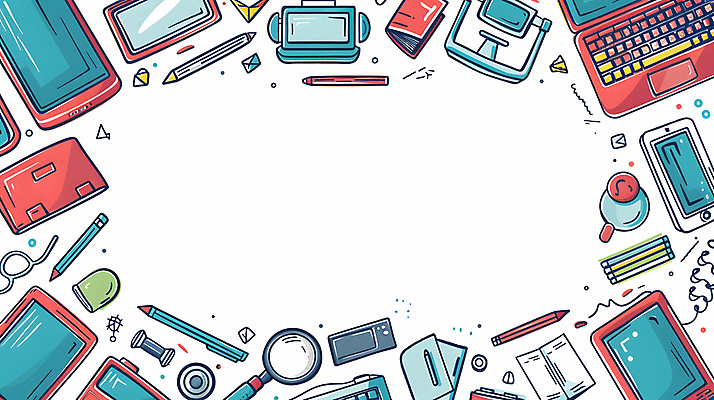 JPG 교육 일러스트 돋보기 수업 프레임 사람없음 노트북 펜 디지털합성 카피스페이스 국내일러스트 AI일러스트 AI콘텐츠 전자제품 필기구 공백 파일형식