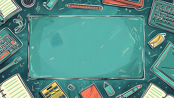 JPG 교육 일러스트 수업 프레임 사람없음 펜 칠판 키보드 디지털합성 스프링노트 카피스페이스 국내일러스트 AI일러스트 AI콘텐츠 필기구 공책 공백 파일형식