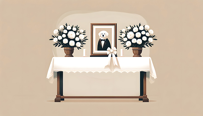 JPG 반려견 일러스트 초 국화 사람없음 강아지 추억 디지털합성 영정사진 장례식 추모 국내일러스트 펫로스증후군 반려동물장례 AI일러스트 AI콘텐츠 꽃 컨셉 반려동물 개 질병 장례 파일형식