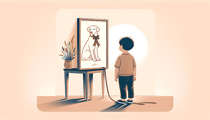 JPG 화분 반려견 어린이 잎 일러스트 한명 사람 소년 강아지 추억 디지털합성 영정사진 장례식 추모 소년한명만 국내일러스트 펫로스증후군 반려동물장례 AI일러스트 AI콘텐츠 식물 1 남자 컨셉 반려동물 개 질병 장례 남자한명만 소년만 파일형식